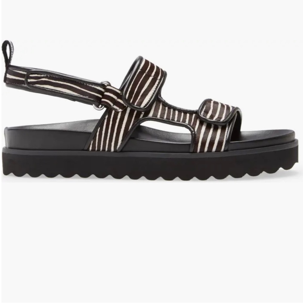 Schutz hair animal print Leather Grip-Strap Platform Sandals